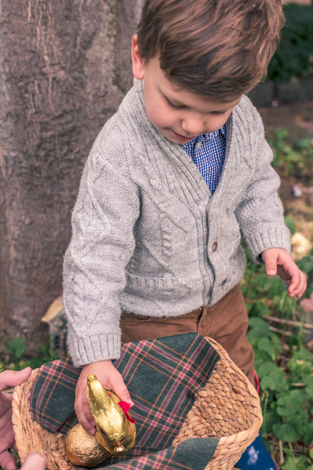 Toddler with chocolate Bilby at Goldfields Girl Autumn Easter Egg Hunt