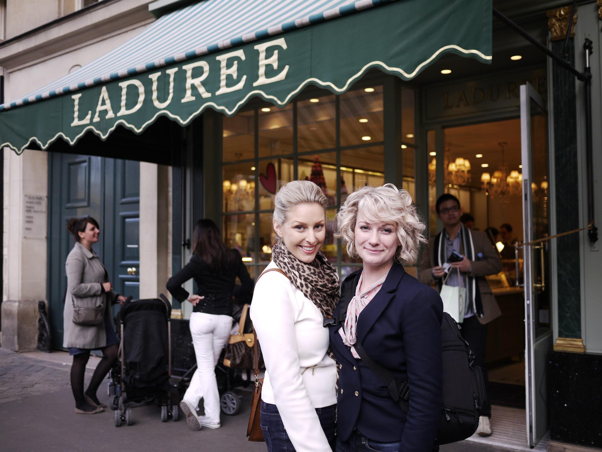 Deneale Goldfields Girl and Liana Finding Femme in Paris wearing chic jackets and scarves