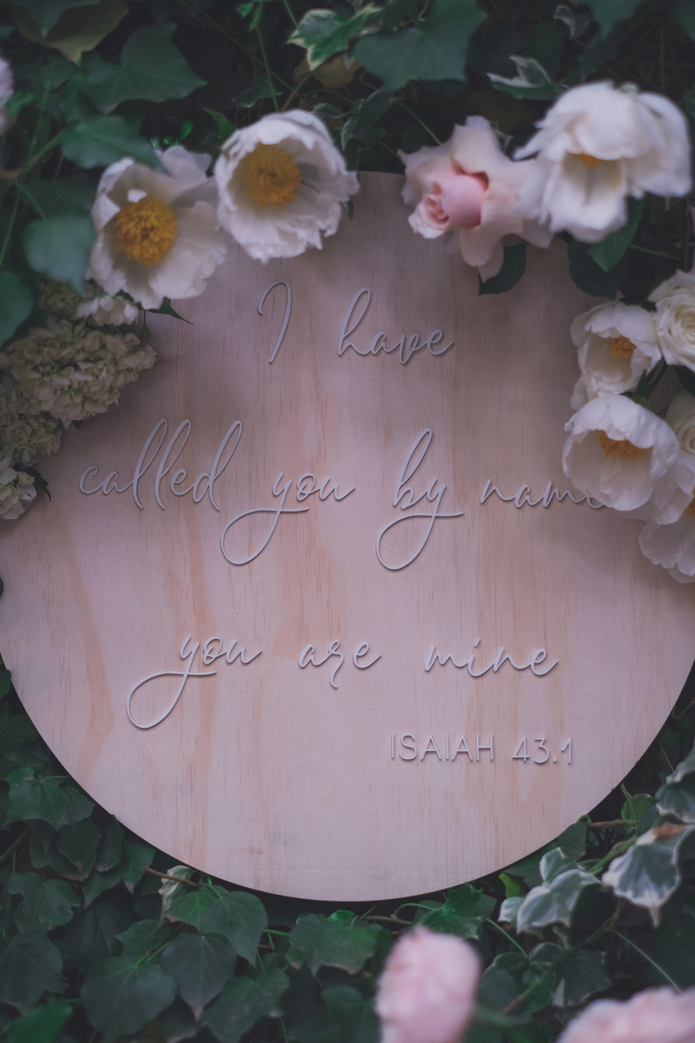 Bible verse engraved on wooden sign for Goldfields Girl Baby Christening Blessing Dedication Day