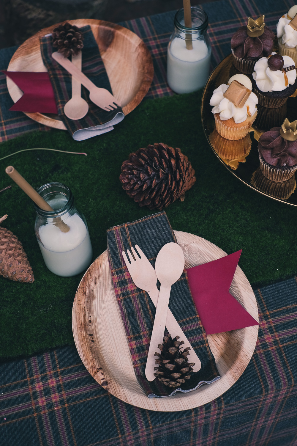 Where The Wild Things Are party table setting with eco bamboo straws and plant based plates