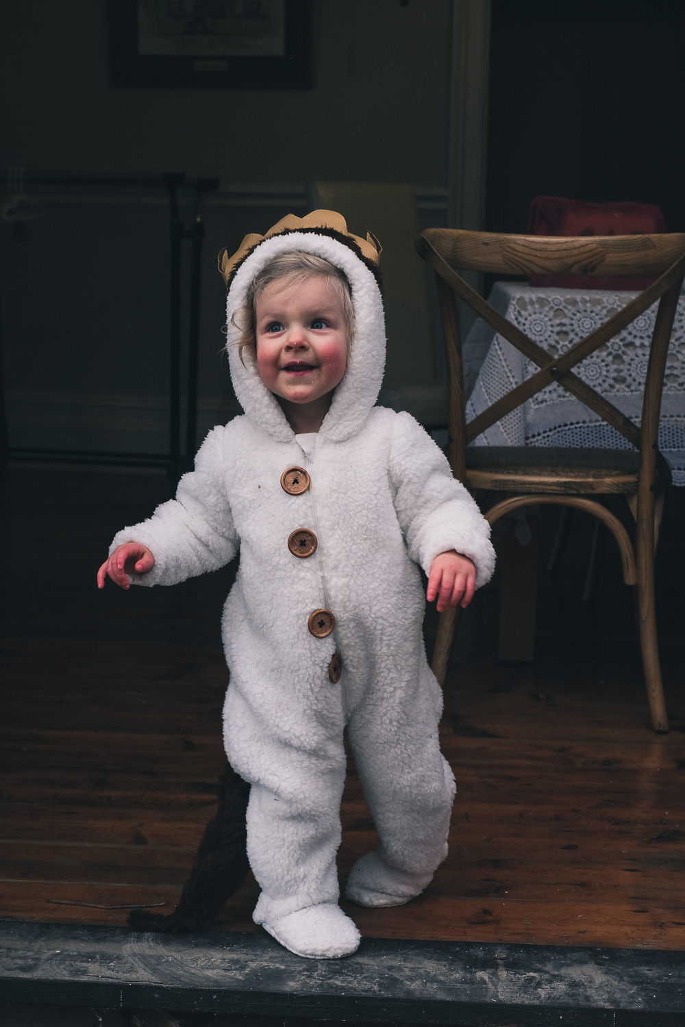 Child wearing Where The Wild Things Are birthday party costume