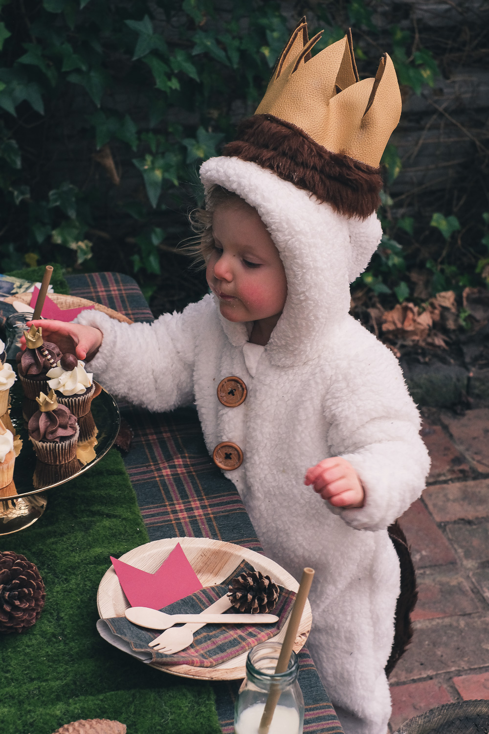 Child wearing Where The Wild Things Are party costume 